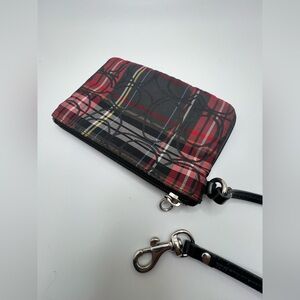 Coach Plaid Zip Wallet Wristlet